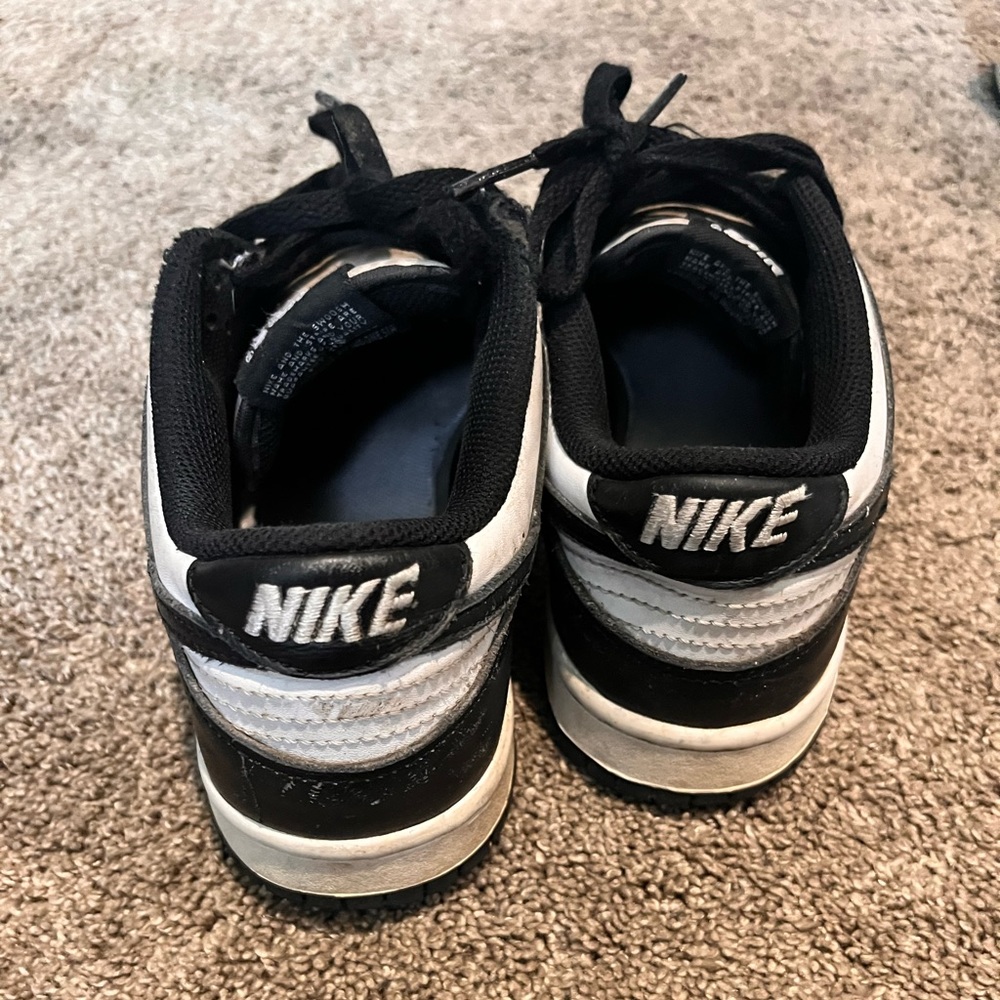 Nike Y6.5 black white panda dunk